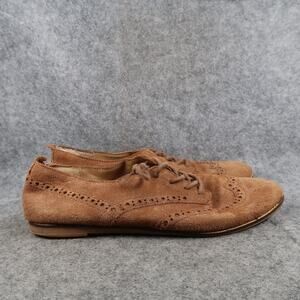 Dolce Vita Shoes Womens 8 Casual Wingtip Oxford Dress Sneaker Flat Brown Lace Up